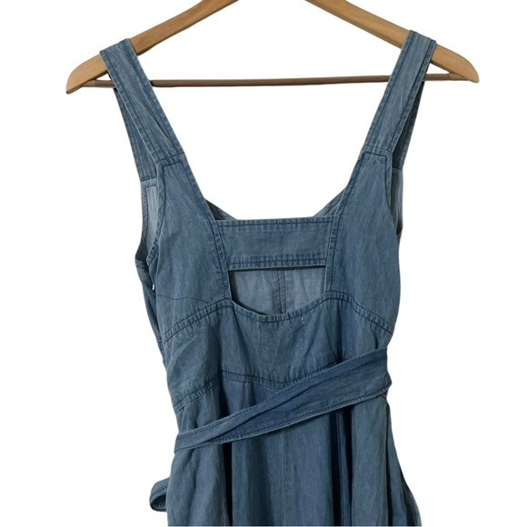 ANTHROPOLOGIE Chambray Wide Leg Jumpsuit - Picture 6 of 13